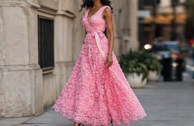 Vestido Aurora Bloom Rosa Couture
