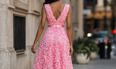 Vestido Aurora Bloom Rosa Couture