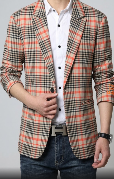 Blazer Oversize COLLUSION a Cuadros con Bordado Neón
