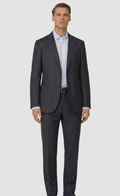 Traje Enzo Slim Fit en Gris Carbón con Raya Diplomática