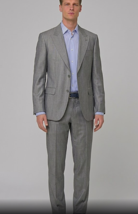 Traje Christian Dior de Dos Piezas en Gris Plata Texturizado