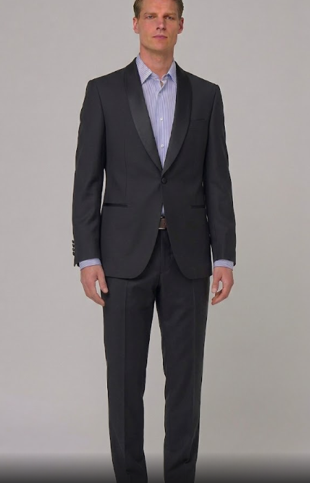 Esmoquin Selecta Suit Negro con Solapa de Chal Satinada
