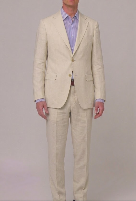Traje Carolina Herrera en Tono Beige Arena de Corte Clásico