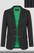 Americana Carolina Herrera de Raya Diplomática con Forro Verde Neón.