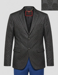 Blazer Philipp Plein "Skull Monogram" en Gris Antracita Satinado.