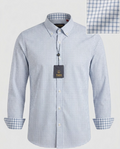Camisa de Manga Larga TRM – Diseño en Cuadro Vichy Azul.