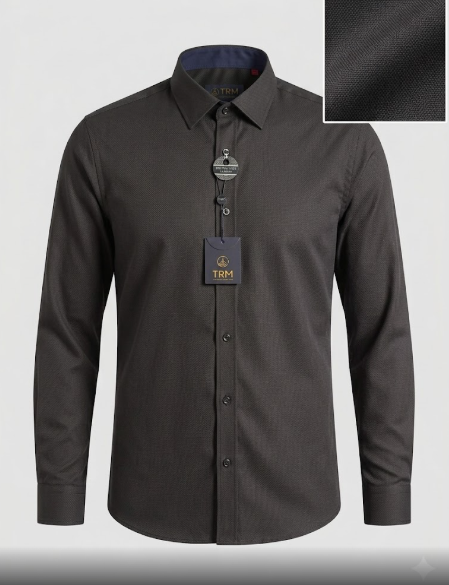 Camisa Formal TRM en Negro Azabache – Diseño "Minimalist Dark"