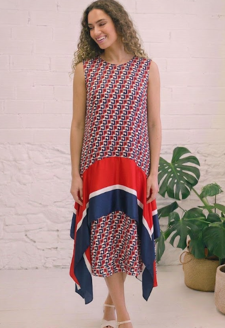 Vestido Midi Estampado Purificación García – Diseño Tricolor.