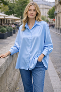 Blusa Maxi Vibrante – Detalle de Volantes en Puños.