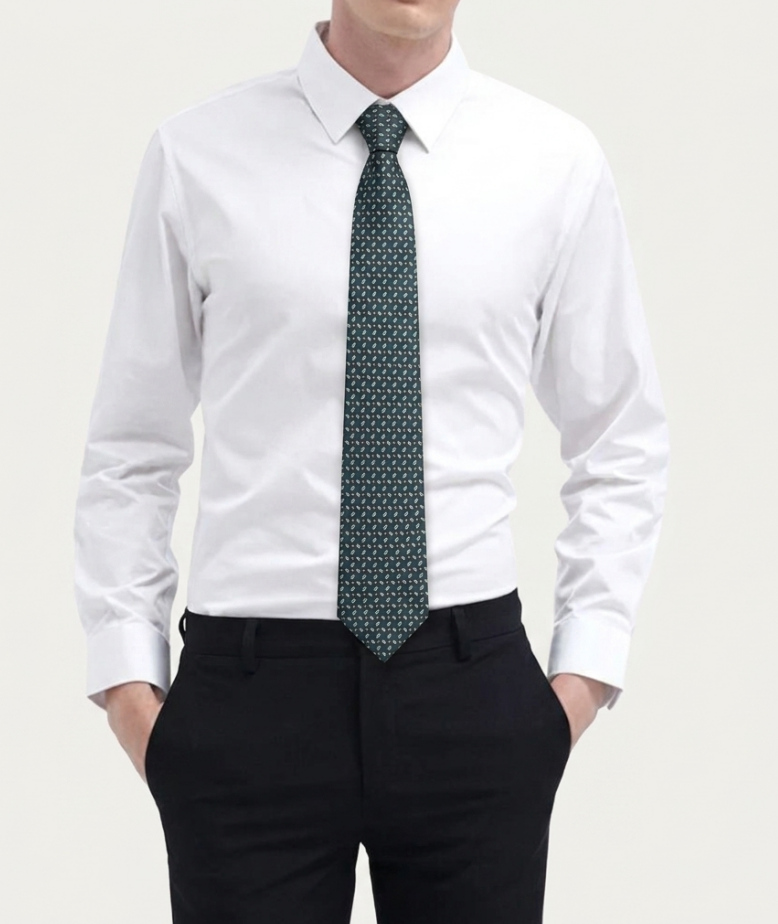 Corbata de Seda Charles Tyrwhitt con Micro-patrón Geométrico.