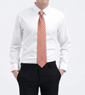 Corbata de Seda Premium Amina Rubinacci – Color Salmón con Micro-patrón.