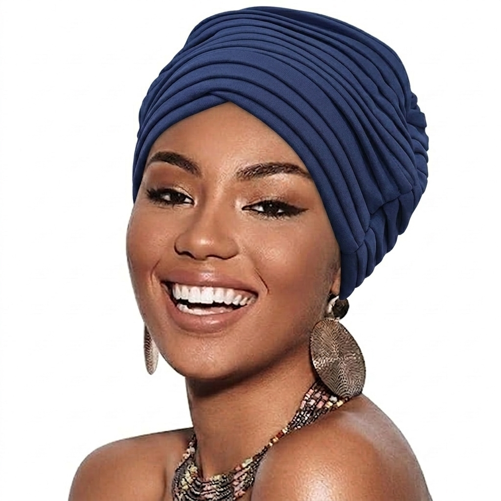 Gorro Turbante con Pliegues Esculturales – Colección Eventos.